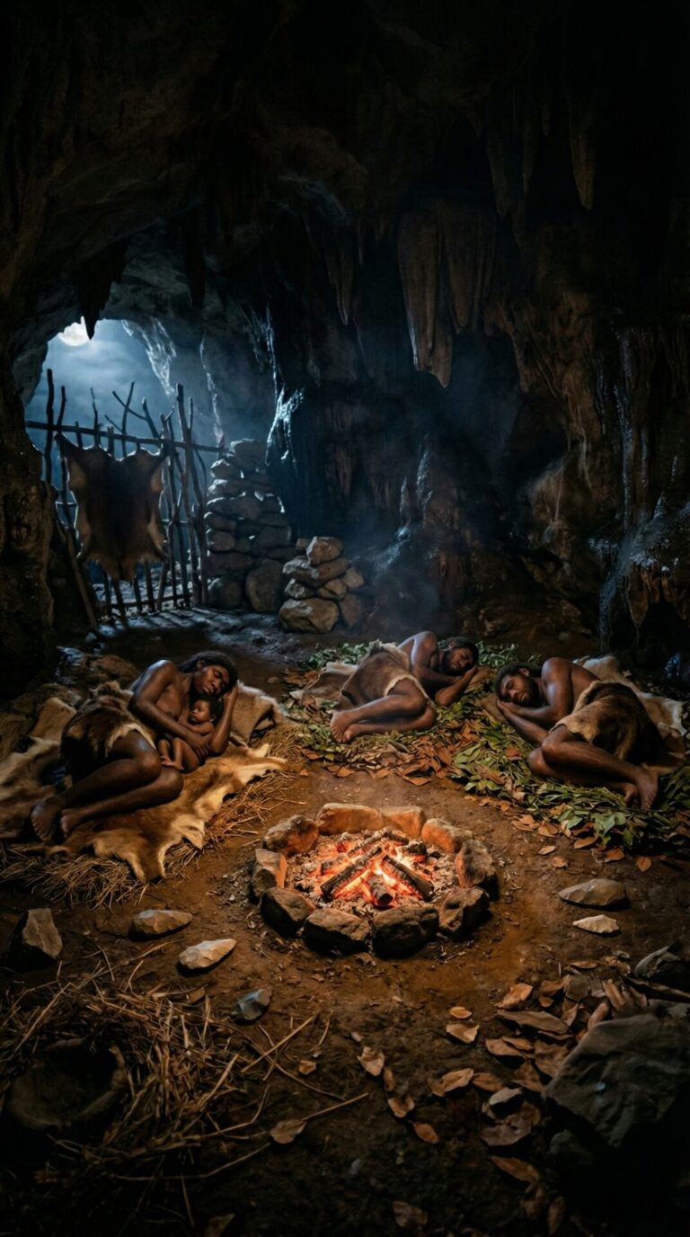 Eine ruhige Nacht in der Höhle