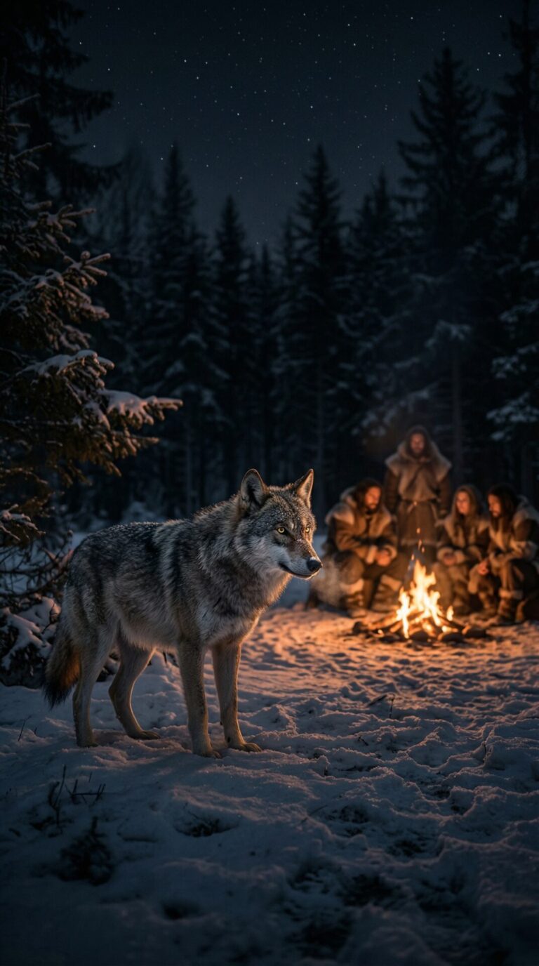 Ein neugieriger Wolf