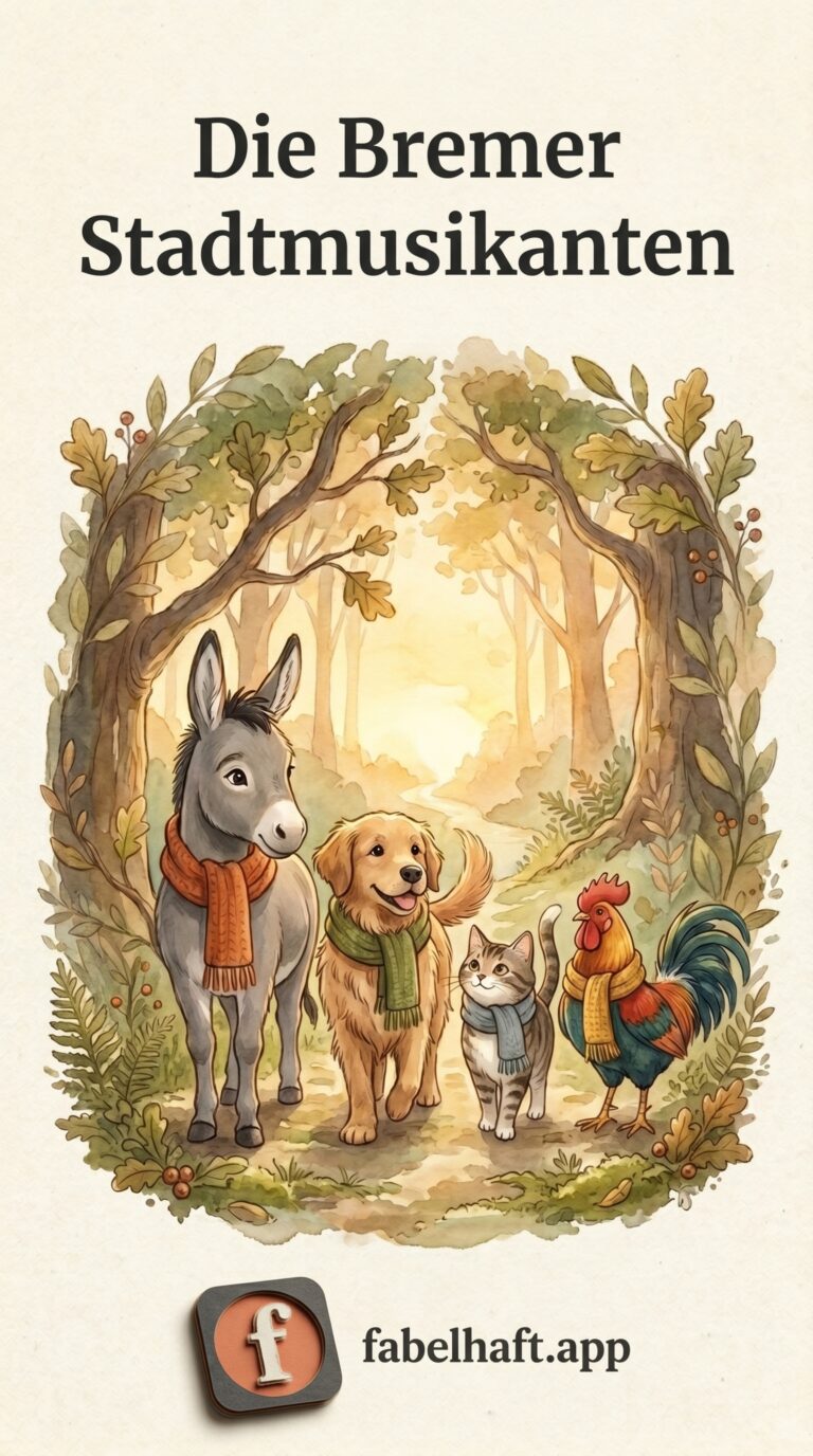 Illustriertes Cover für das Kinderhörbuch: 003 Die Bremer Stadtmusikanten - fabelhaft.app