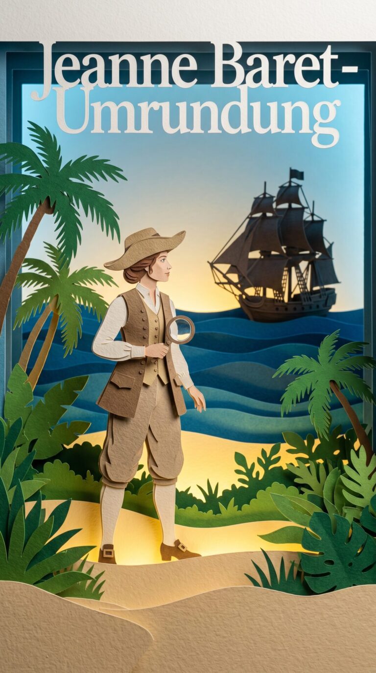 Illustriertes Cover für das Kinderhörbuch: 061 Jeanne Baret – Umrundung - fabelhaft.app