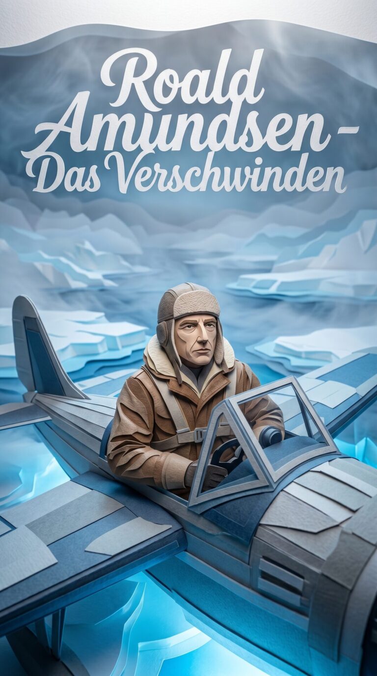 Illustriertes Cover für das Kinderhörbuch: 084 Roald Amundsen – Das Verschwinden - fabelhaft.app