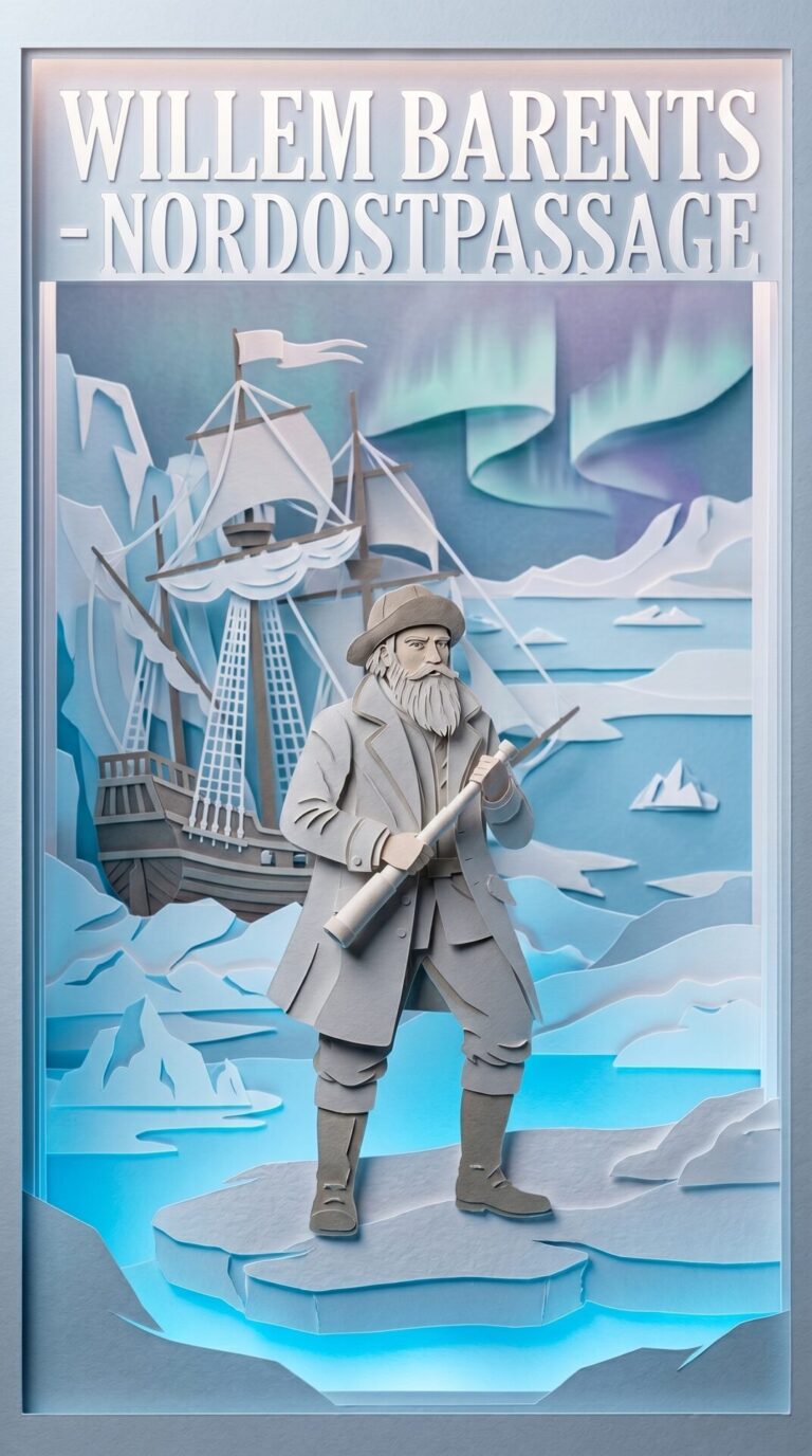 Illustriertes Cover für das Kinderhörbuch: 097 WILLEM BARENTS – NORDOSTPASSAGE - fabelhaft.app