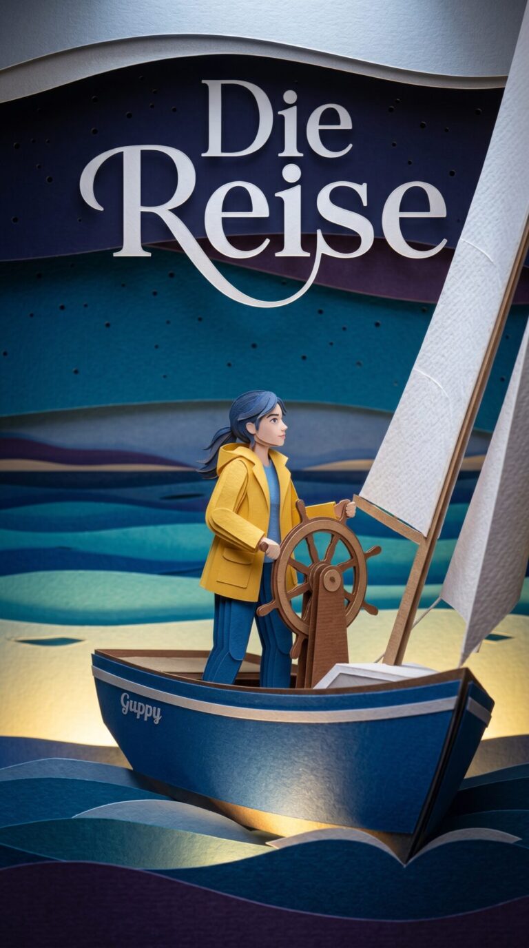 Illustriertes Cover für das Kinderhörbuch: 114 Laura Dekker – Die Reise - fabelhaft.app