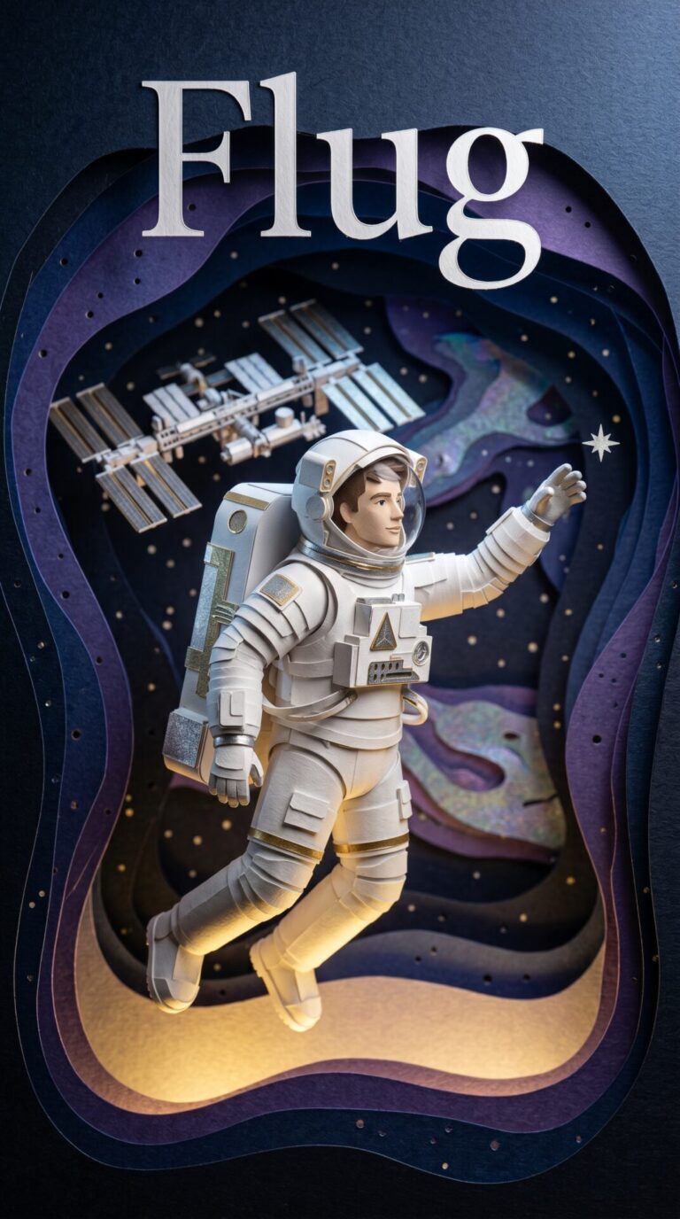 Illustriertes Cover für das Kinderhörbuch: 117 Chris Hadfield – Flug - fabelhaft.app