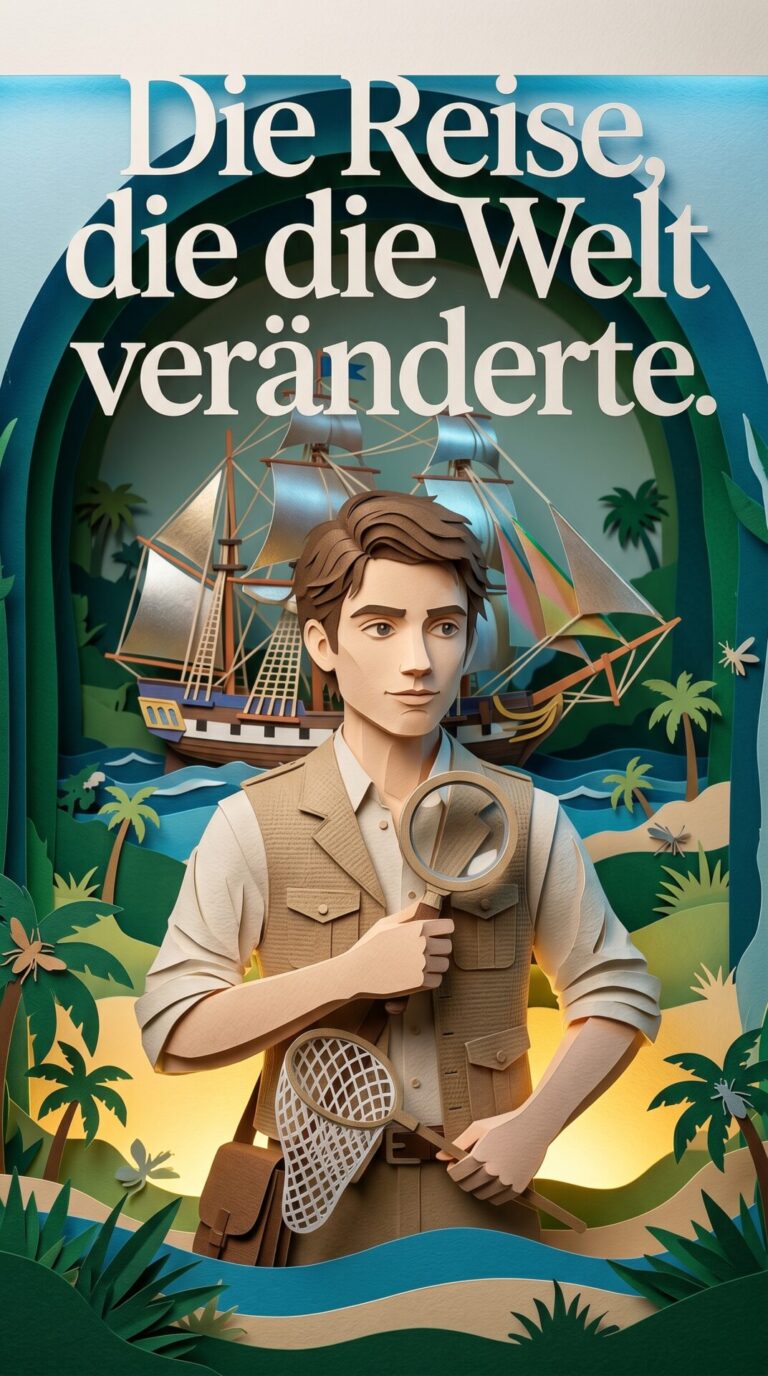 Illustriertes Cover für das Kinderhörbuch: 121 Charles Darwin – Die Reise, die die Welt veränderte - fabelhaft.app