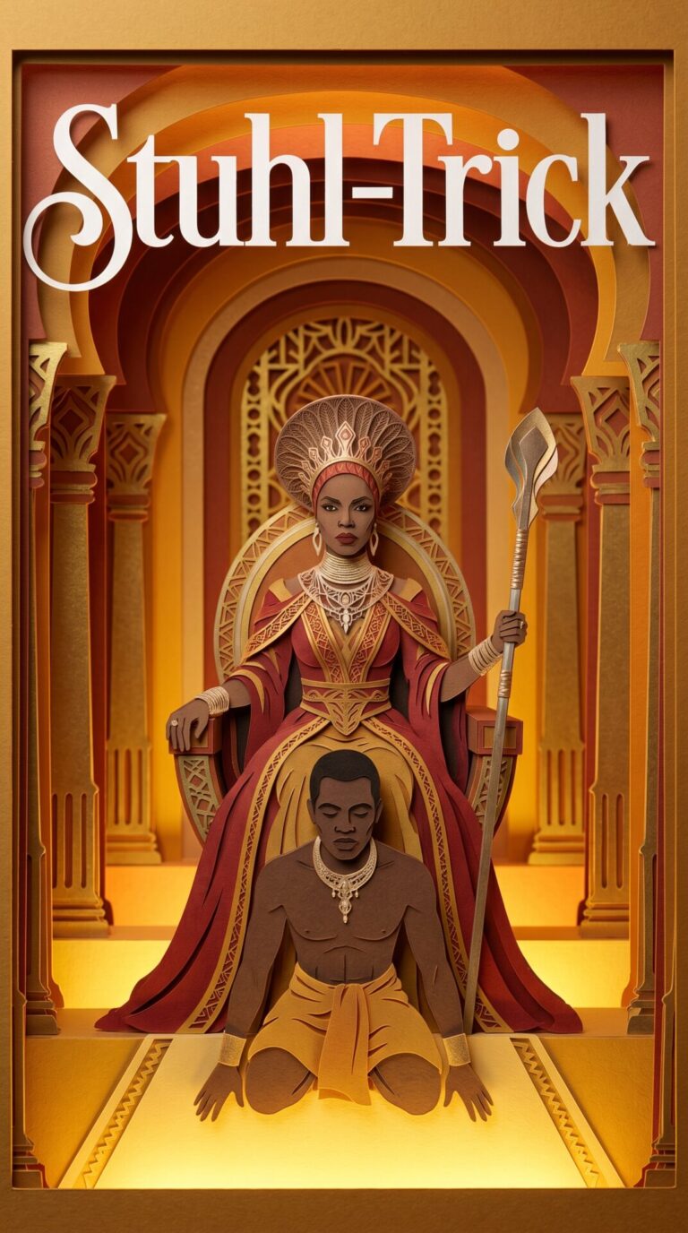 Illustriertes Cover für das Kinderhörbuch: 125 Königin Nzinga – Stuhl-Trick - fabelhaft.app