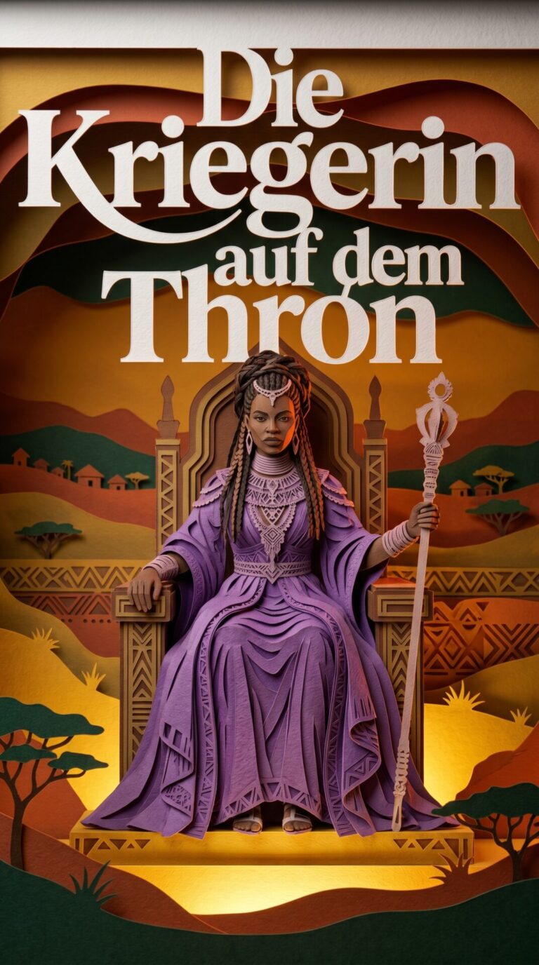 Illustriertes Cover für das Kinderhörbuch: 144 Nzinga Mbandi – Die Kriegerin auf dem Thron - fabelhaft.app
