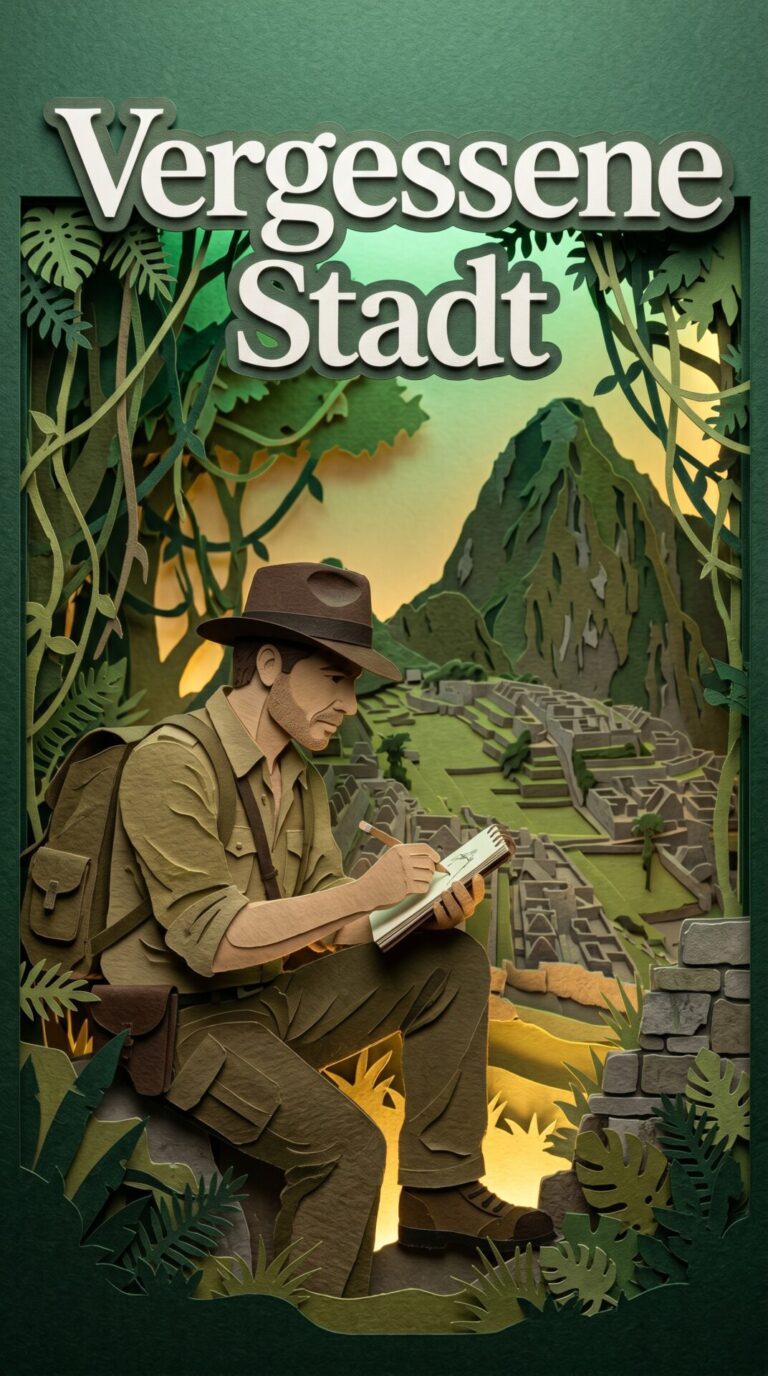 Illustriertes Cover für das Kinderhörbuch: 147 Hiram Bingham – Vergessene Stadt - fabelhaft.app
