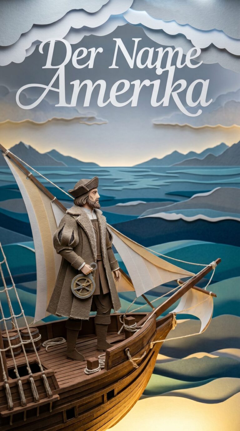 Illustriertes Cover für das Kinderhörbuch: 151 Amerigo Vespucci – Der Name Amerika - fabelhaft.app