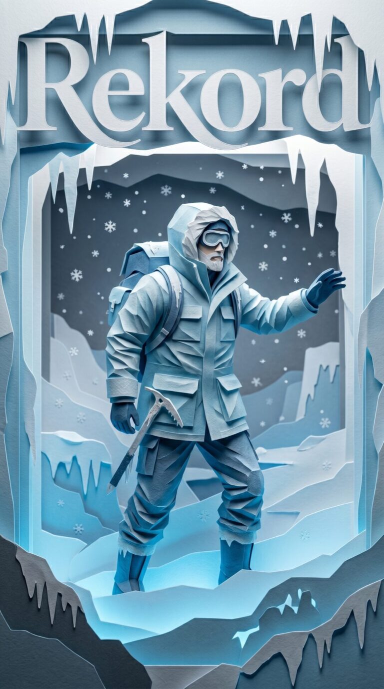 Illustriertes Cover für das Kinderhörbuch: 159 Ranulph Fiennes – Rekord - fabelhaft.app