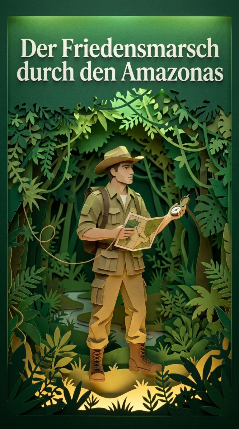 Illustriertes Cover für das Kinderhörbuch: 173 Cândido Rondon – Der Friedensmarsch durch den Amazonas - fabelhaft.app