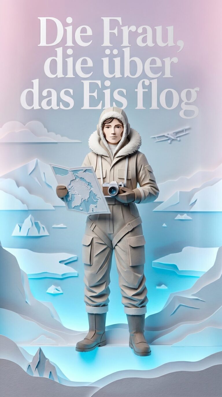 Illustriertes Cover für das Kinderhörbuch: 175 Louise Arner Boyd – Die Frau, die über das Eis flog - fabelhaft.app