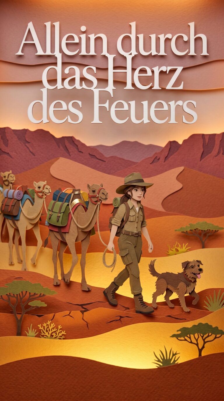 Illustriertes Cover für das Kinderhörbuch: 178 Robyn Davidson – Allein durch das Herz des Feuers - fabelhaft.app