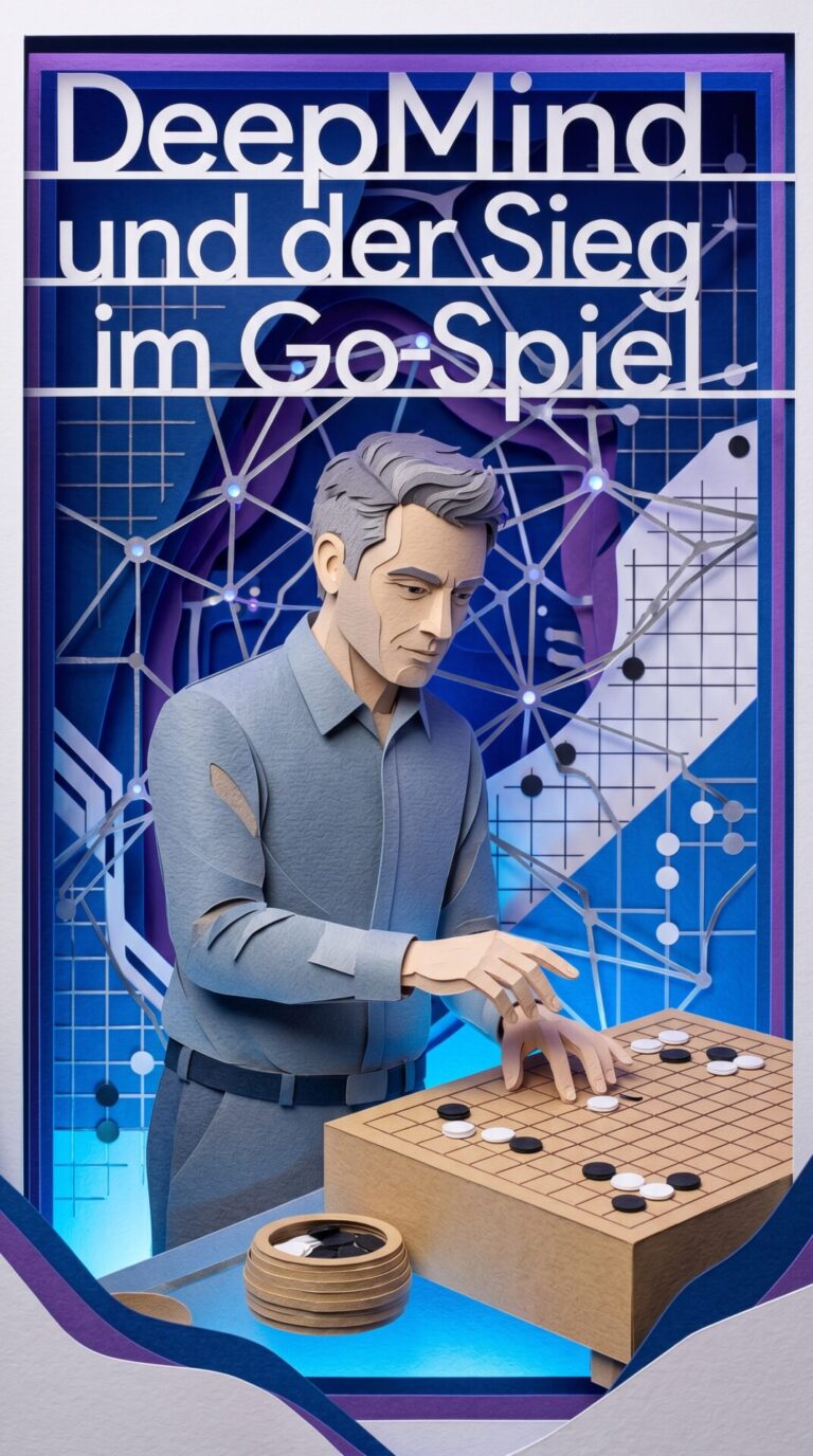 Illustriertes Cover für das Kinderhörbuch: 184 Demis Hassabis – DeepMind und der Sieg im Go-Spiel - fabelhaft.app