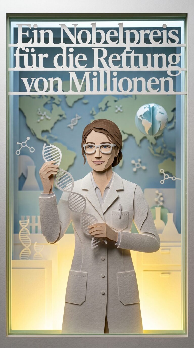 Illustriertes Cover für das Kinderhörbuch: 191 Katalin Karikó – Ein Nobelpreis für die Rettung von Millionen - fabelhaft.app