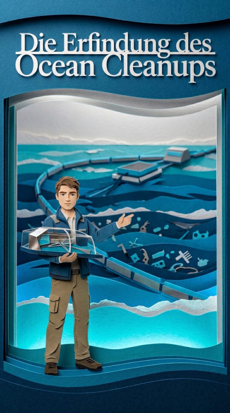 Illustriertes Cover für das Kinderhörbuch: 193 Boyan Slat – Die Erfindung des Ocean Cleanups - fabelhaft.app